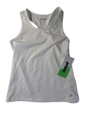Prince Girls Youth Medium Tennis Match Tank Top Sleeveless Shirt White